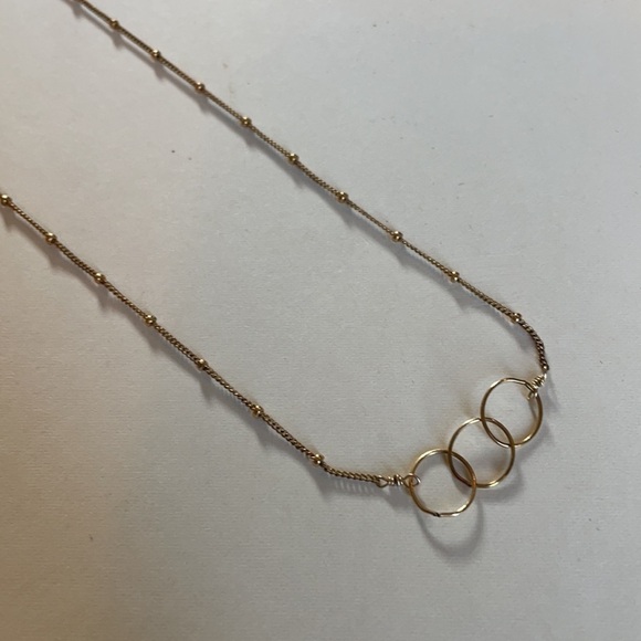 Gold Three Circle Necklace - Picture 2 of 5